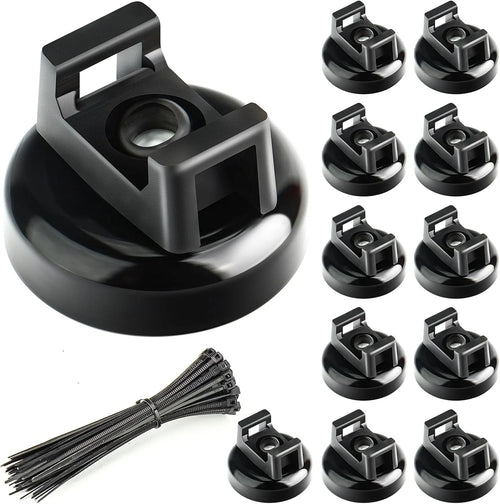 Purpose-Built 12 Pack Heavy Duty Magnetic Zip Tie Mounts for Cable