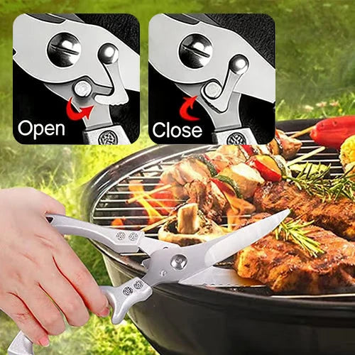 Heavy-Duty Multifunction Kitchen Shears with Spring-Assisted Cutting