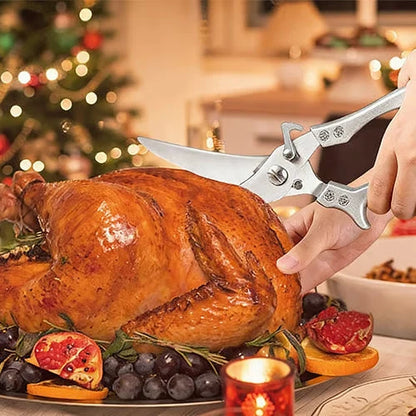 Heavy-Duty Multifunction Kitchen Shears with Spring-Assisted Cutting