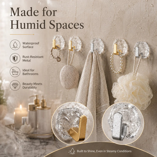 Space-Saving 10PCS Modern Hexagon Adhesive Hooks for Organized Storage