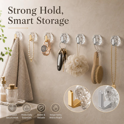 Space-Saving 10PCS Modern Hexagon Adhesive Hooks for Organized Storage