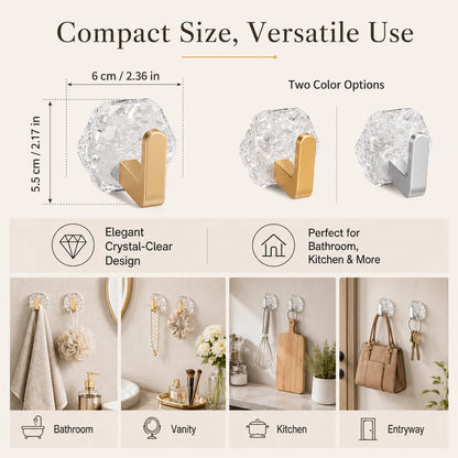 Space-Saving 10PCS Modern Hexagon Adhesive Hooks for Organized Storage