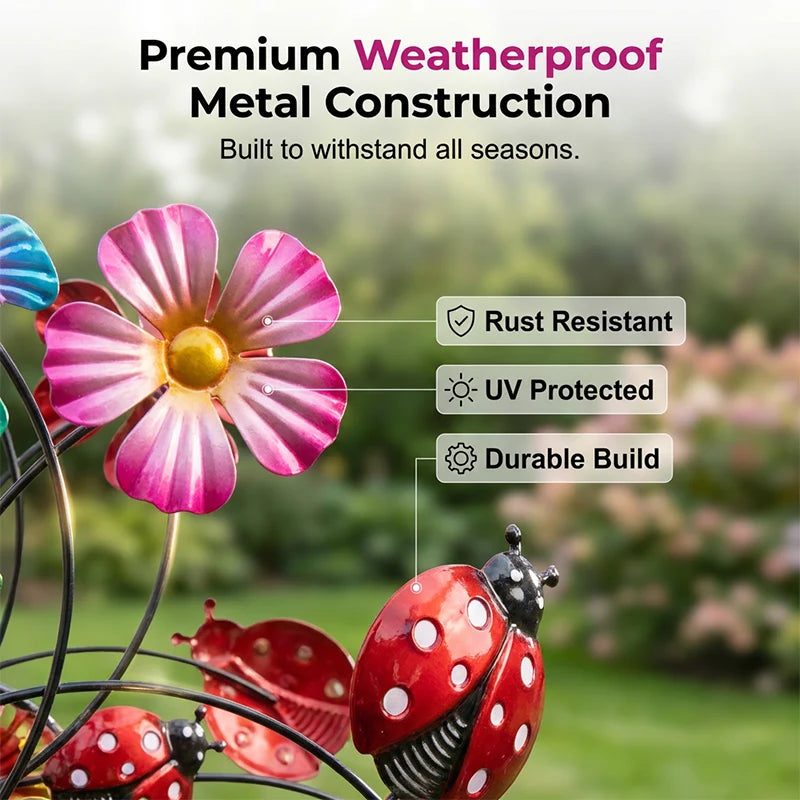 Outdoor-Ready Solar-Powered Wind Spinner for Garden for Garden Display