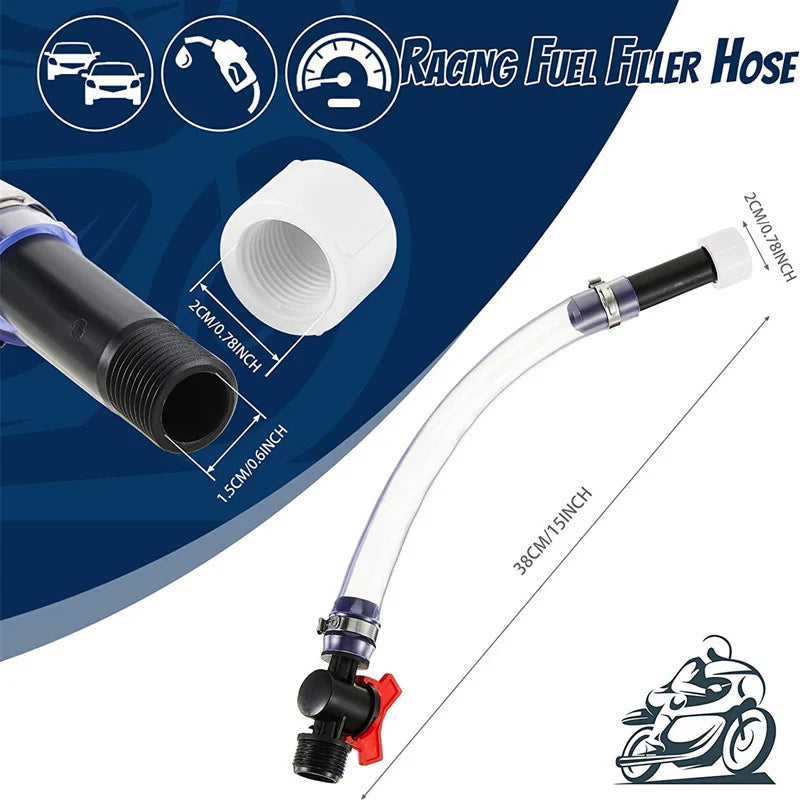 High-Flow Trigger Fuel Hose with Controlled Spill-Resistant Fill