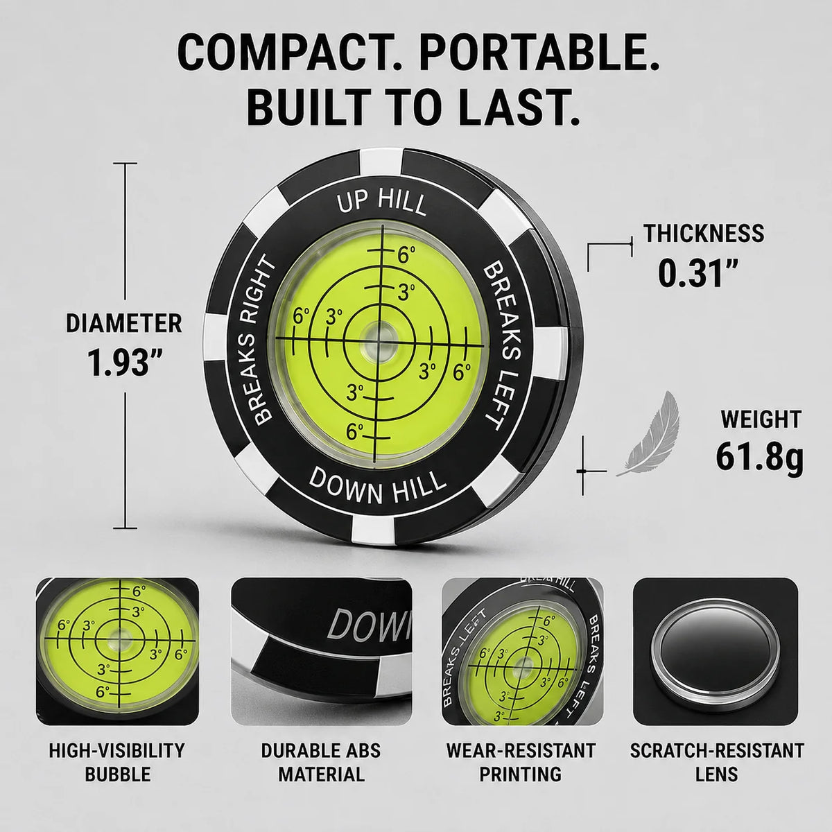 Workshop-Ready High-Precision Golf Green Reader – Portable Putting