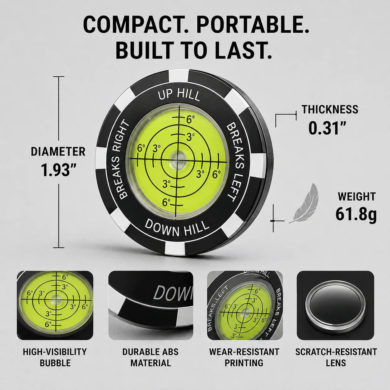Workshop-Ready High-Precision Golf Green Reader – Portable Putting