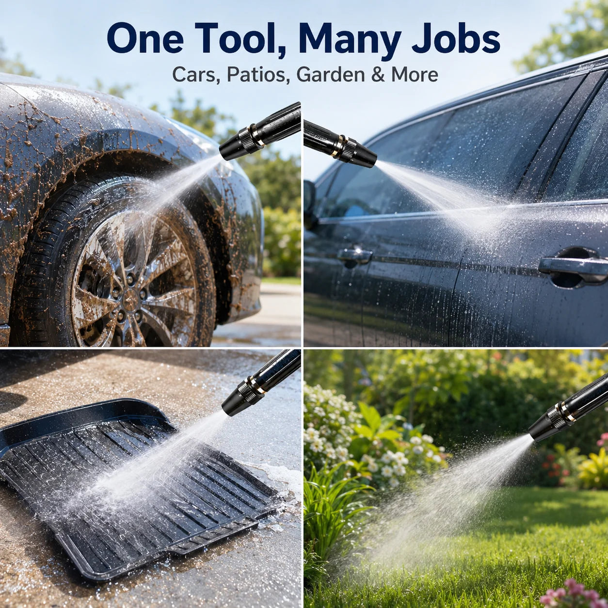 Dual-Spray High-Pressure Garden Hose Wand for Outdoor Cleaning