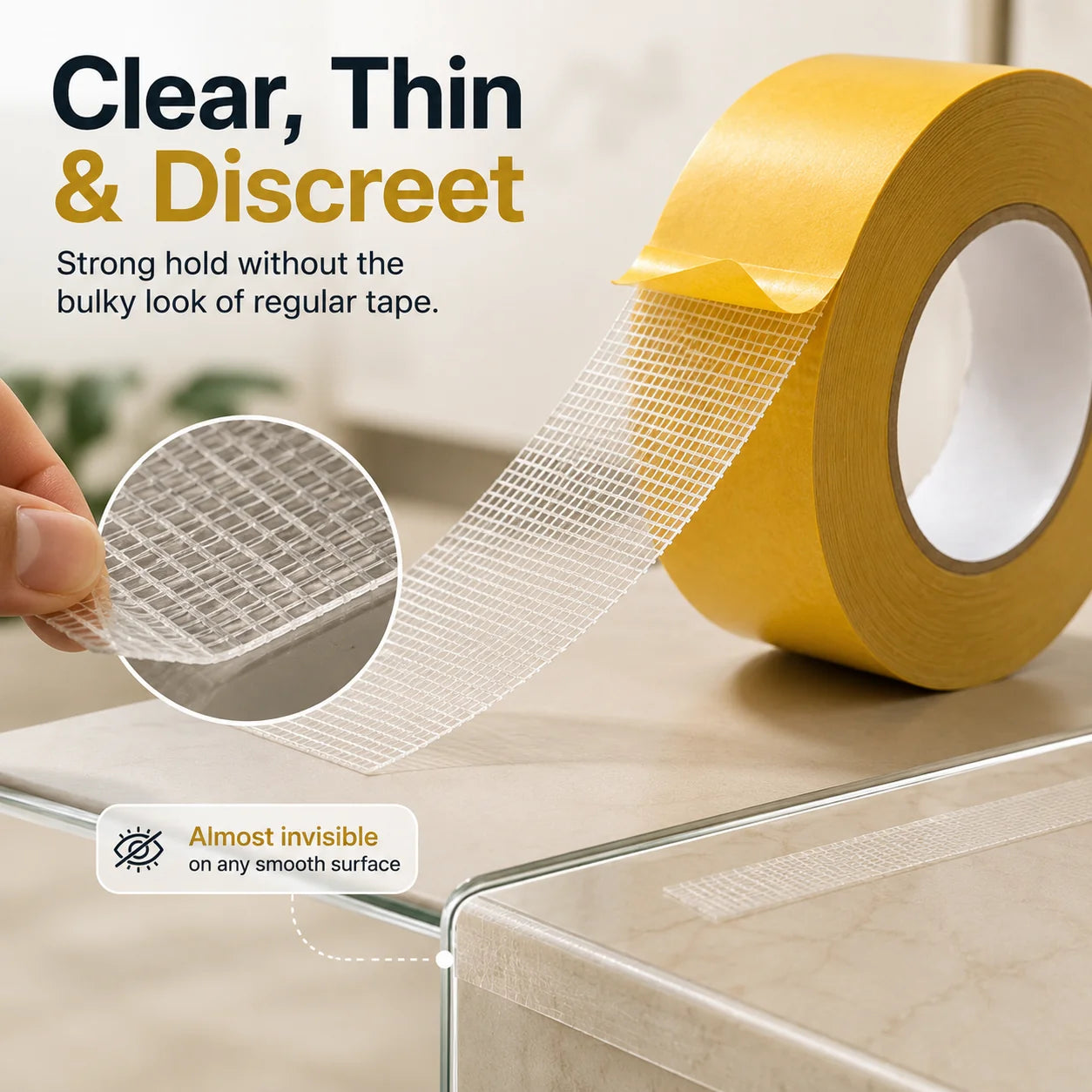 Purpose-Built High-Tack Double-Sided Mesh Tape for Everyday Use