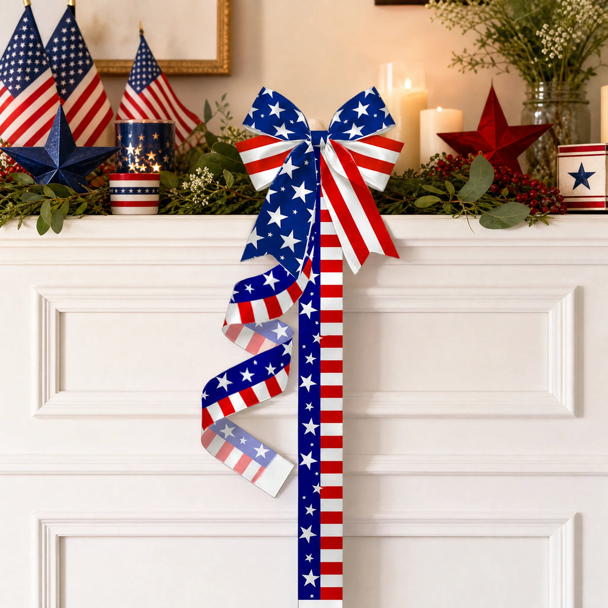 Patriotic Cabinet Door Fringe for Independence and Memorial Displays