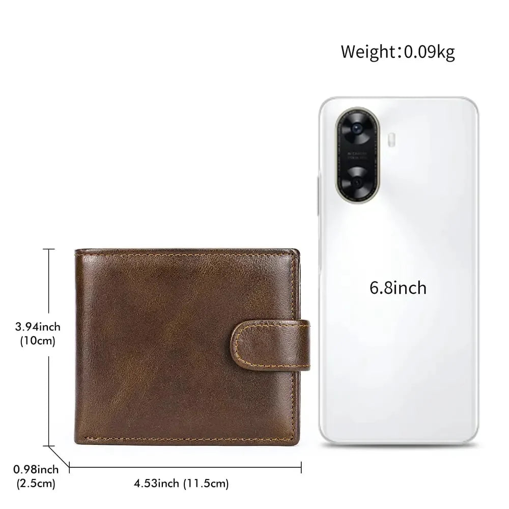 Purpose-Built Vintage Top-Grain Leather Men's Wallet for Everyday Use