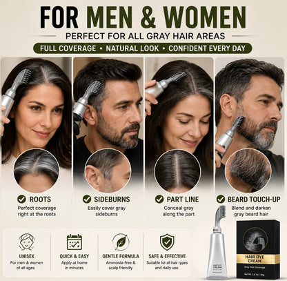 Root Touch-Up Color Comb for Covering Visible Gray Hair