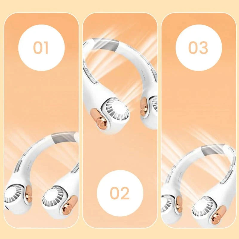 Purpose-Built Neck Air Conditioner Fan – Ultra‐quiet, 360° rotating