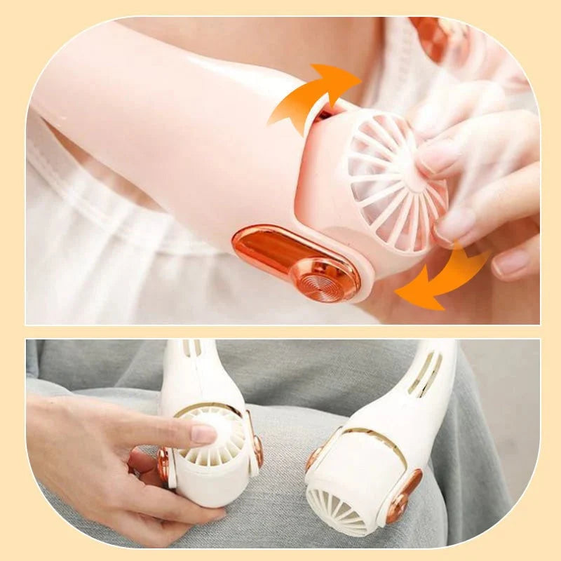 Purpose-Built Neck Air Conditioner Fan – Ultra‐quiet, 360° rotating