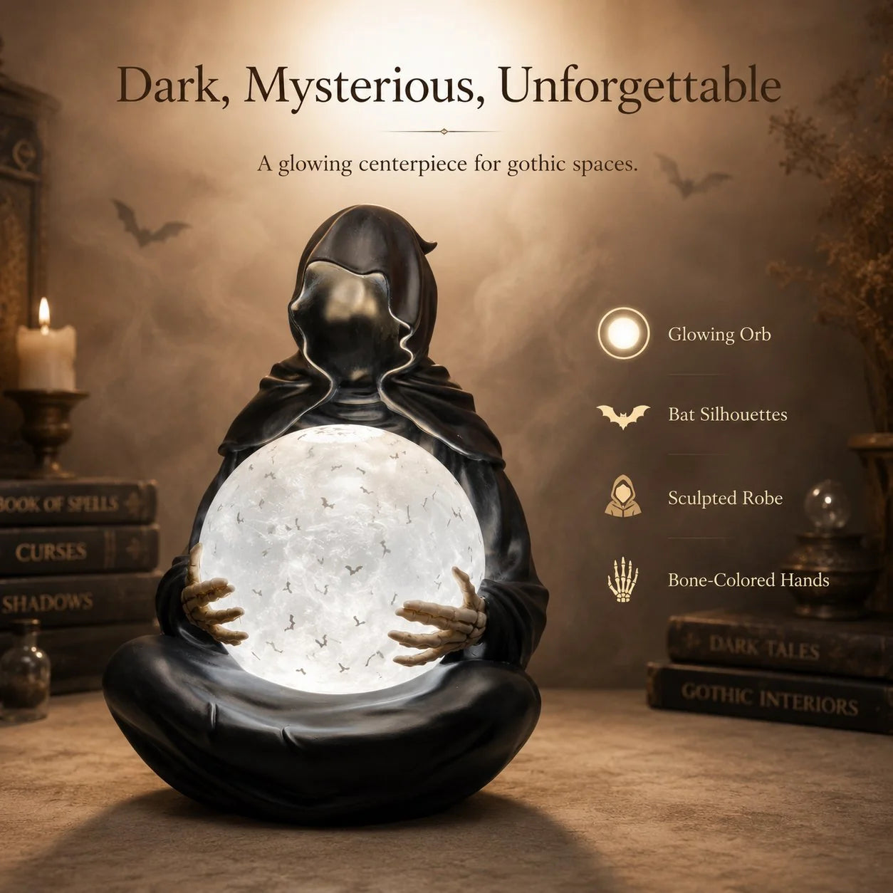 Decorative Mystic Reaper Crystal Ball Light for Focused Lighting