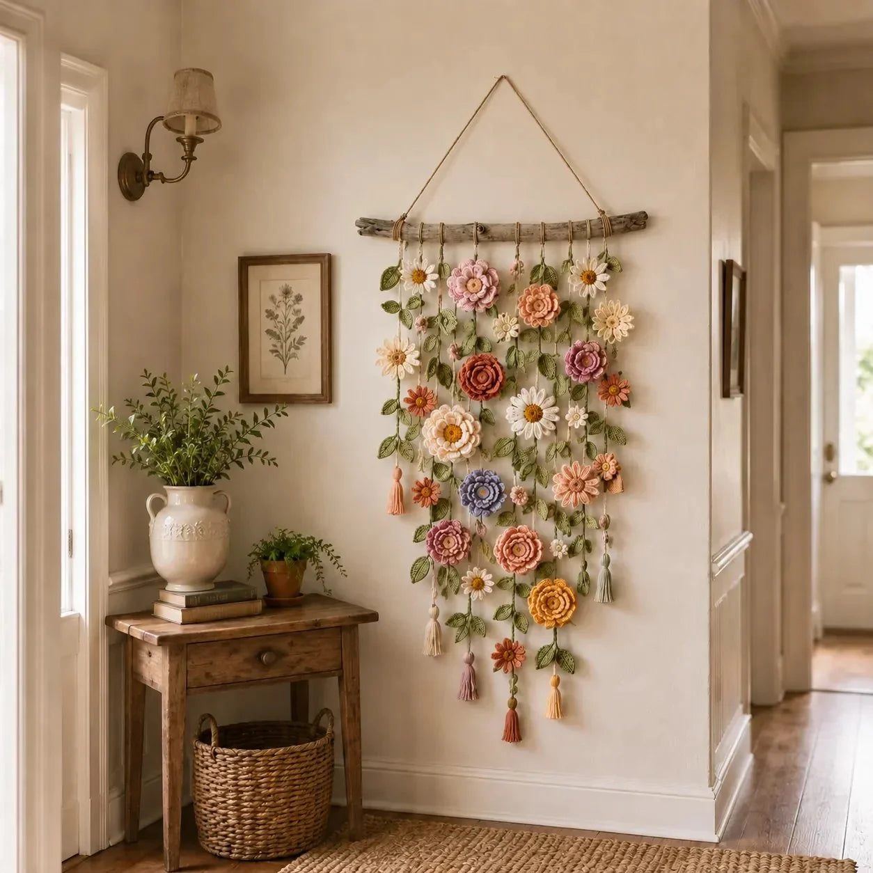 Purpose-Built Boho Crochet Flower Wall Hanging Decor for Eve – Hrgsym1