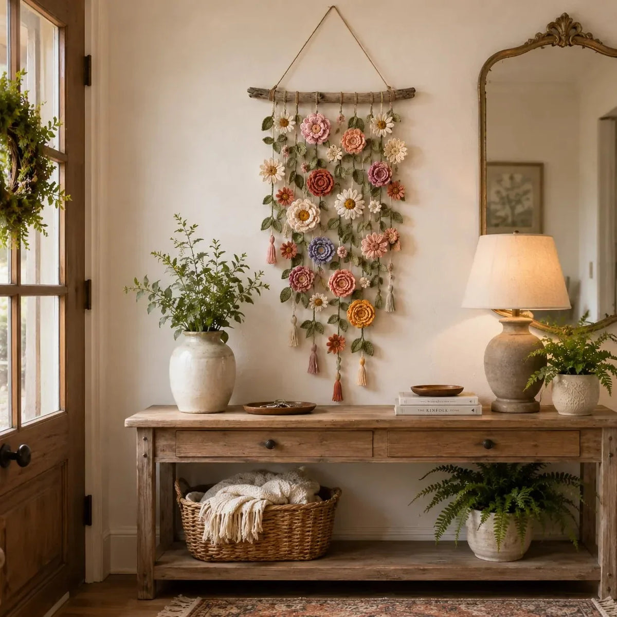 Purpose-Built Boho Crochet Flower Wall Hanging Decor for Eve – Hrgsym1
