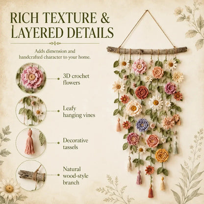 Purpose-Built Boho Crochet Flower Wall Hanging Decor for Eve – Hrgsym1