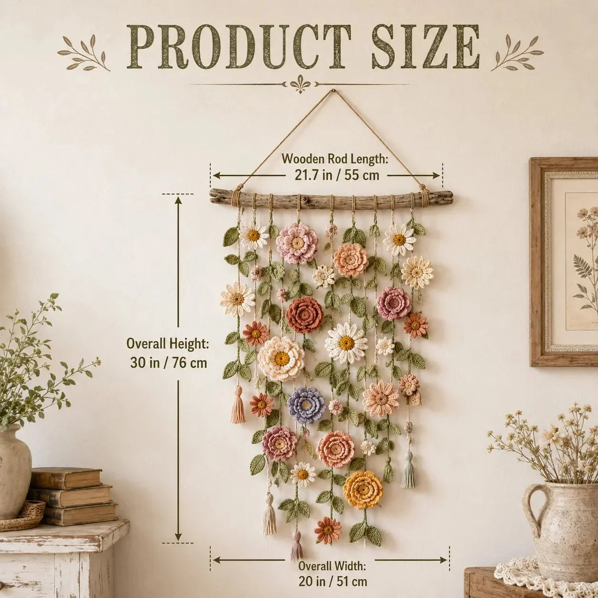 Purpose-Built Boho Crochet Flower Wall Hanging Decor for Eve – Hrgsym1