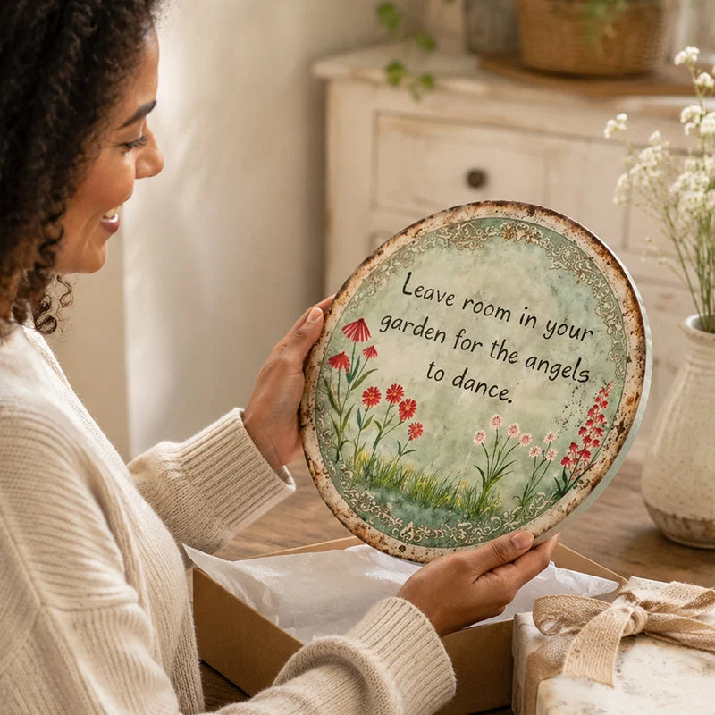 Purpose-Built Angel Dance Round Metal Wall Sign for Everyday Use