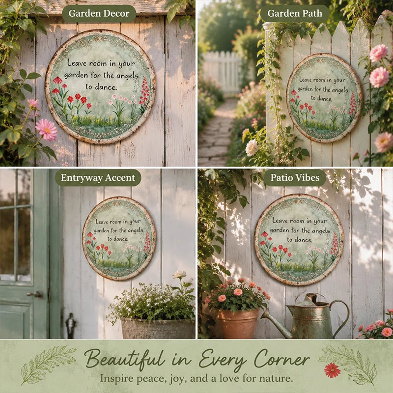 Purpose-Built Angel Dance Round Metal Wall Sign for Everyday Use