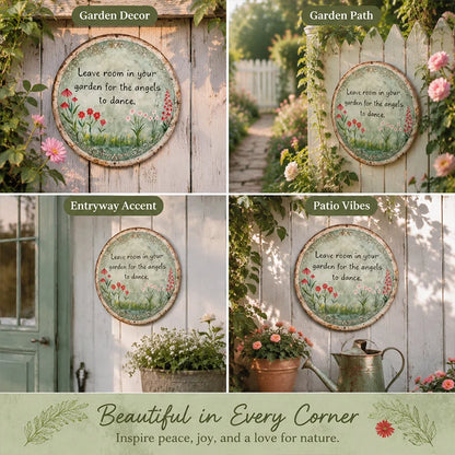 Purpose-Built Angel Dance Round Metal Wall Sign for Everyday Use
