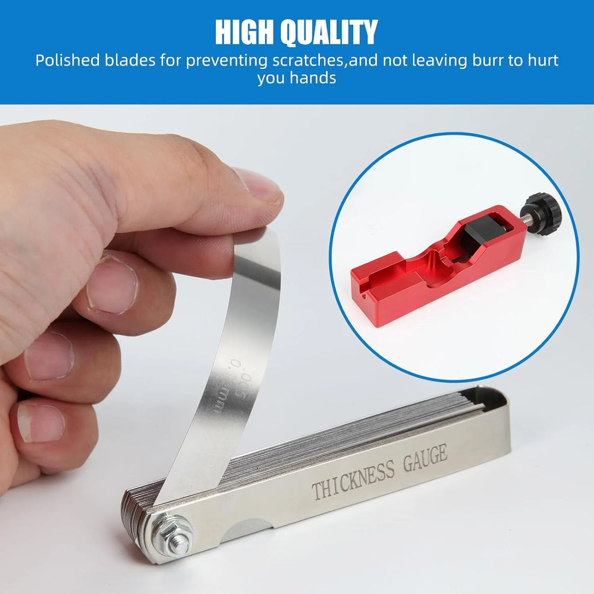 Spark Plug Gap Adjustment Tool with Measuring Feeler Gauge