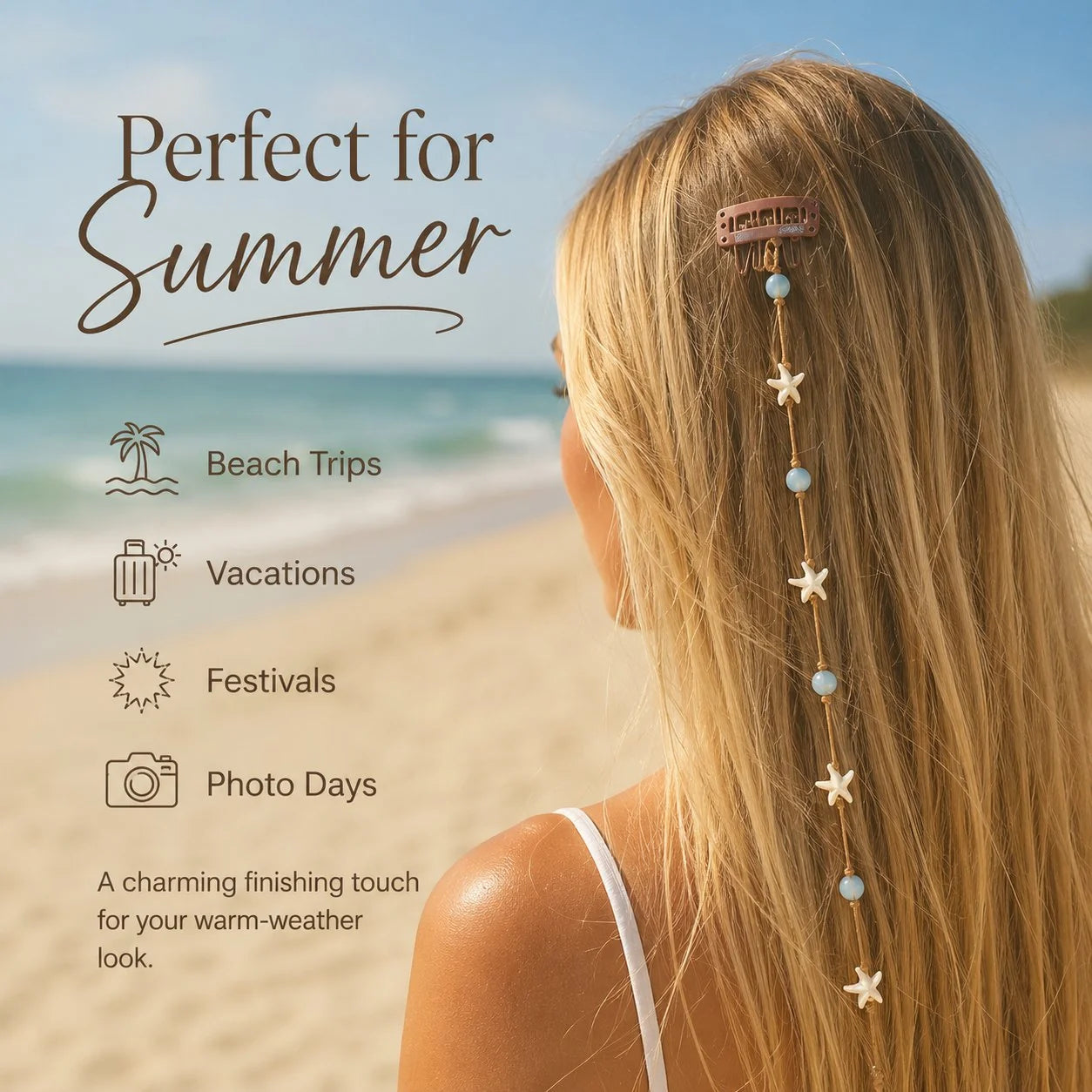 Purpose-Built Mermaid Hair Chain Clip – Add Beachy Boho Charm to Any