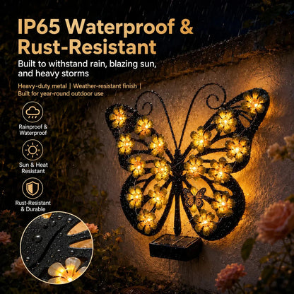 Solar Butterfly Wall Accent Lights for Outdoor Spaces