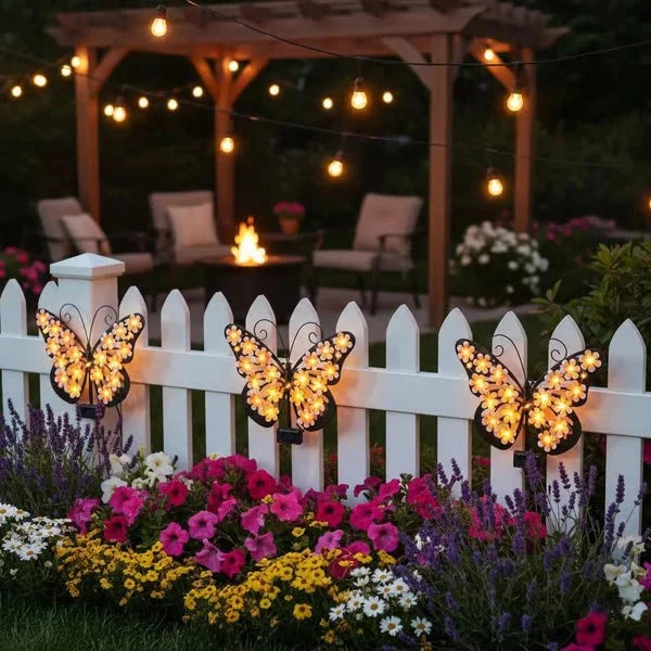 Solar Butterfly Wall Accent Lights for Outdoor Spaces