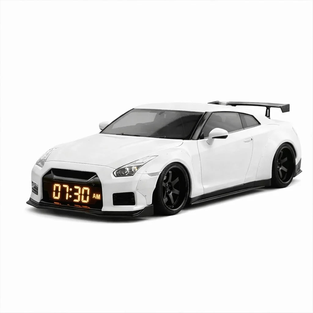 GTR Hypercar Alarm Clock with Flame, Smoke and LED Light Effects