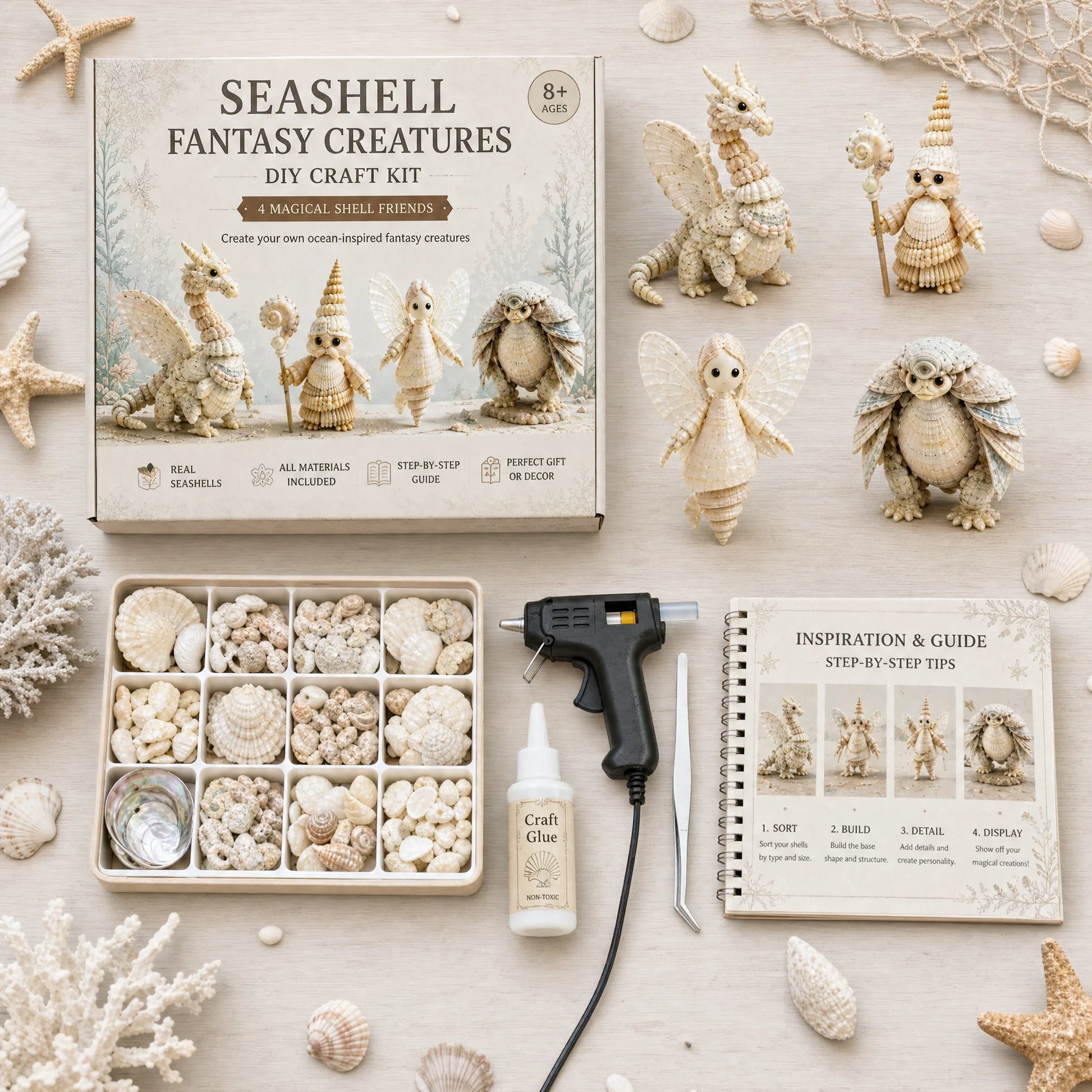 Hands-On DIY Seashell Craft Kit – Keepsake Decor for Creative Play