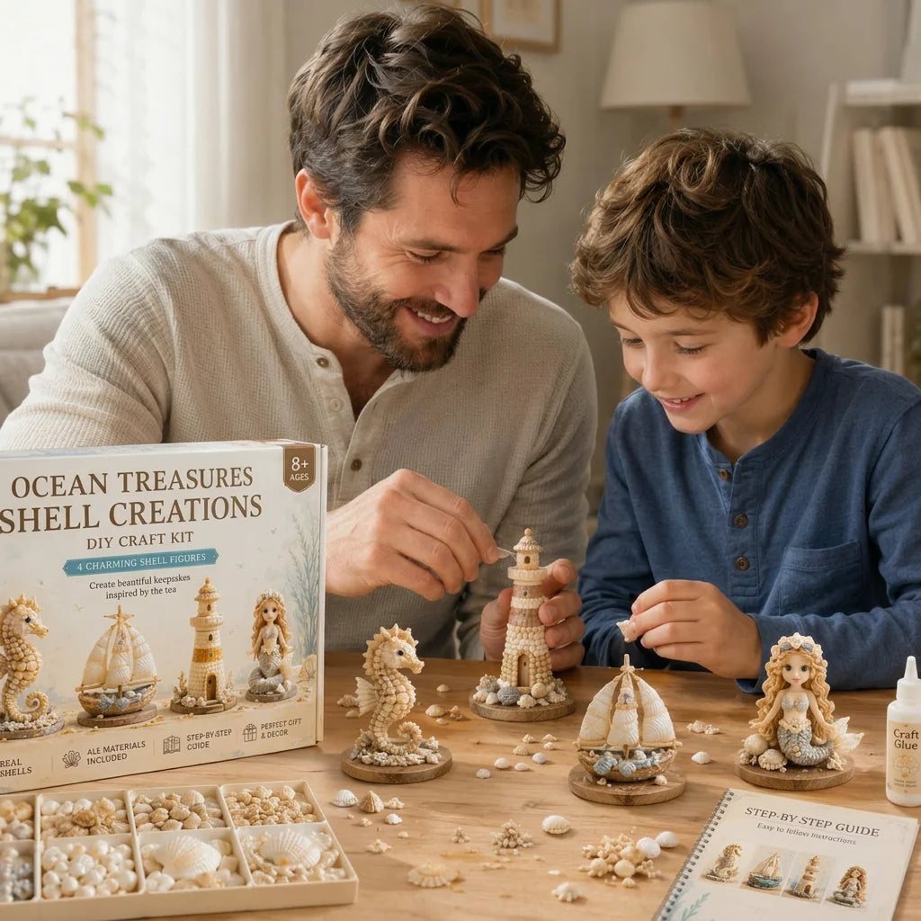 Hands-On DIY Seashell Craft Kit – Keepsake Decor for Creative Play