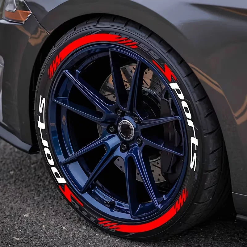 Vehicle-Ready 4PCS 3D Tire Lettering Stickers – Thickened Wheel