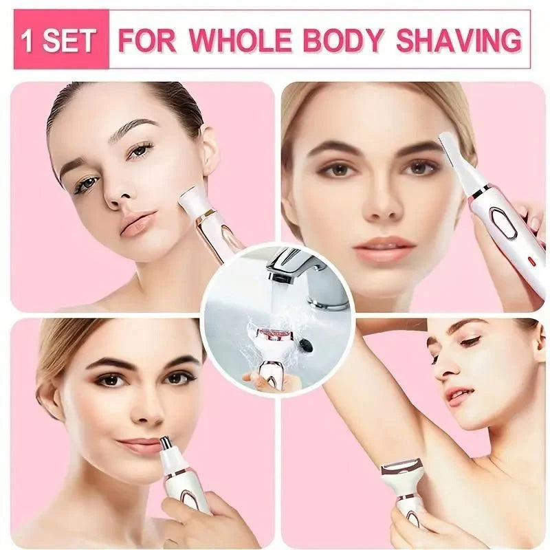 Purpose-Built 4-In-1 Electric Cordless Lady Body Hair