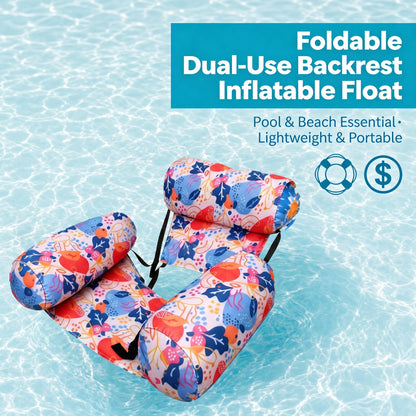 Inflatable Floating Pool Chair with Supportive Lounge Seat