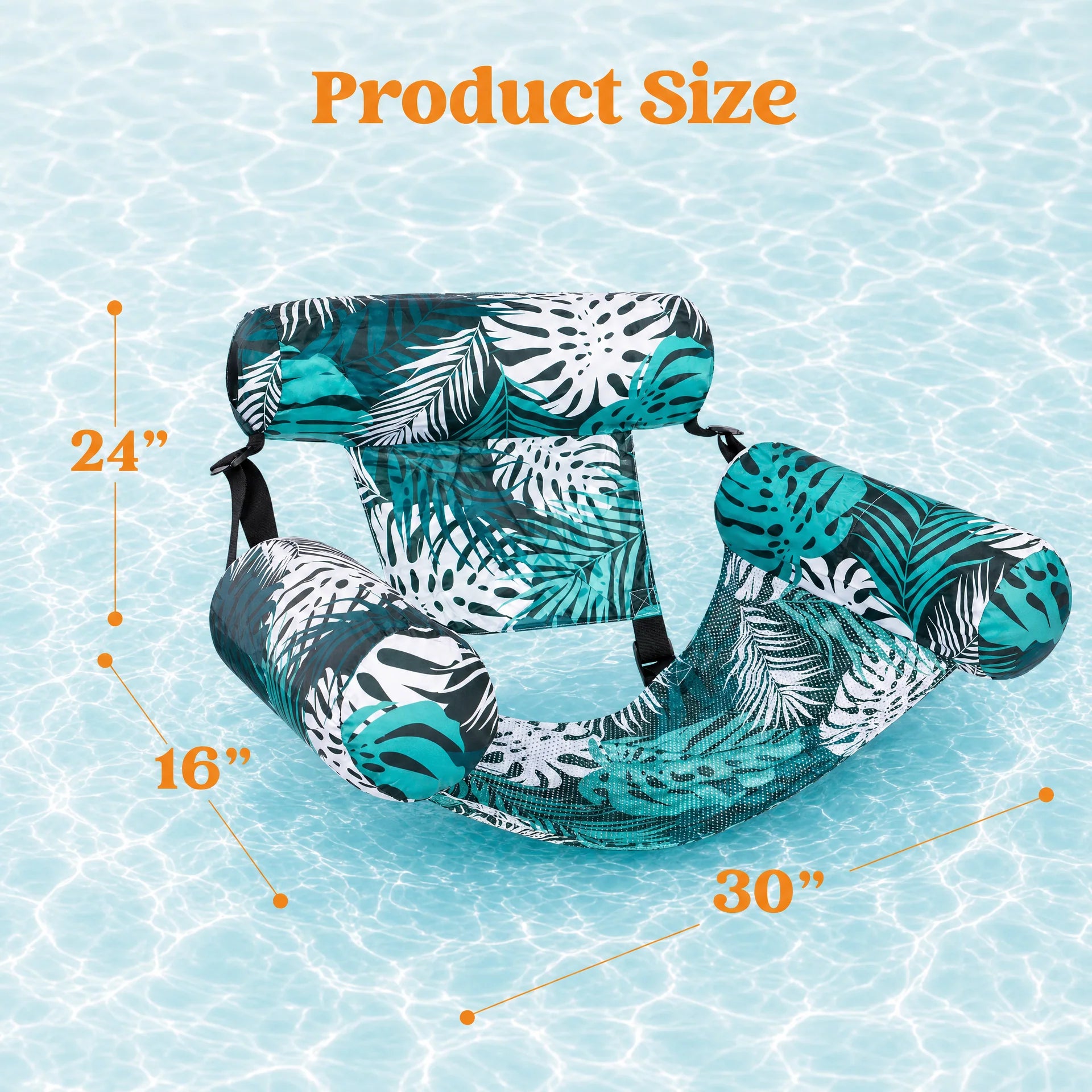 Inflatable Floating Pool Chair with Supportive Lounge Seat