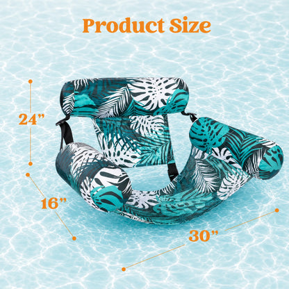 Inflatable Floating Pool Chair with Supportive Lounge Seat