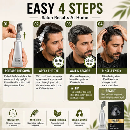 Comb-On Hair Color Applicator for Quick Gray Root Coverage