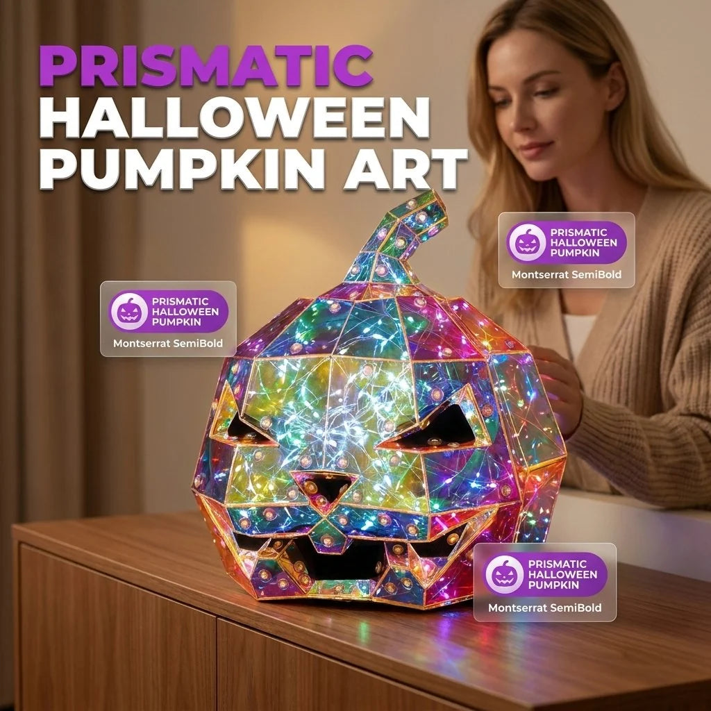 Decorative Iridescent Pumpkin Light – Prism-Effect Pumpkin Art