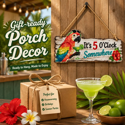 Purpose-Built It's 5 O'Clock Somewhere Parrot wall art – Tropical