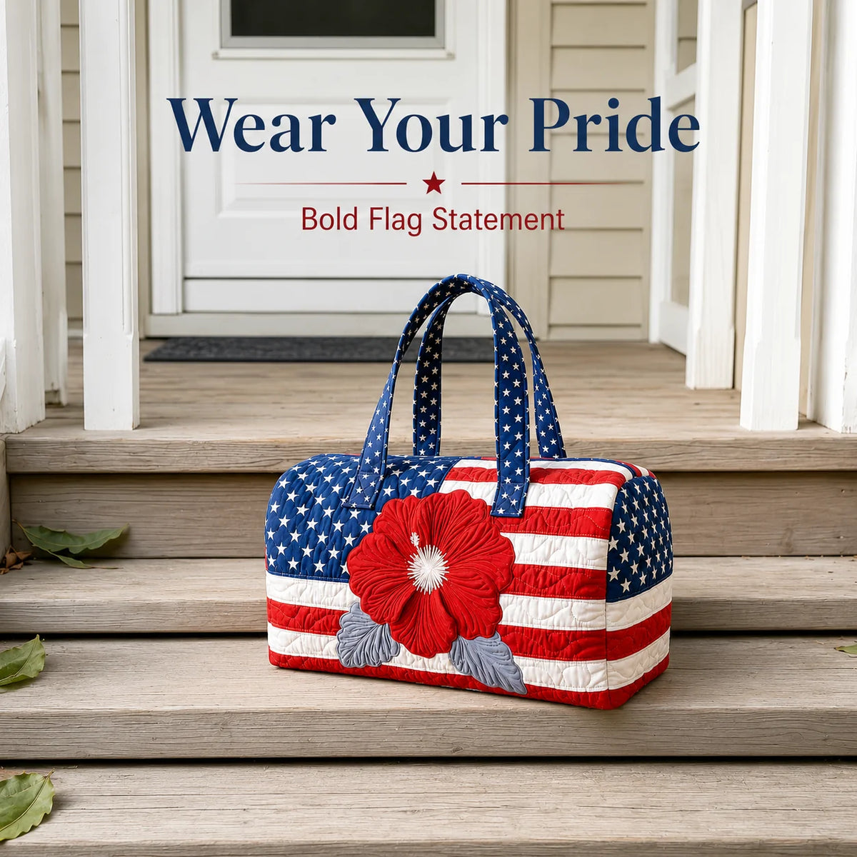 Space-Saving Patriotic Quilted Tote – Travel Duffel for Tidy Storage