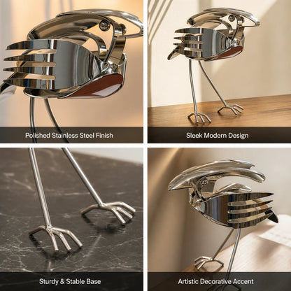Hands-On Handcrafted Scrap Metal Robin – Art Decor for Creative Play