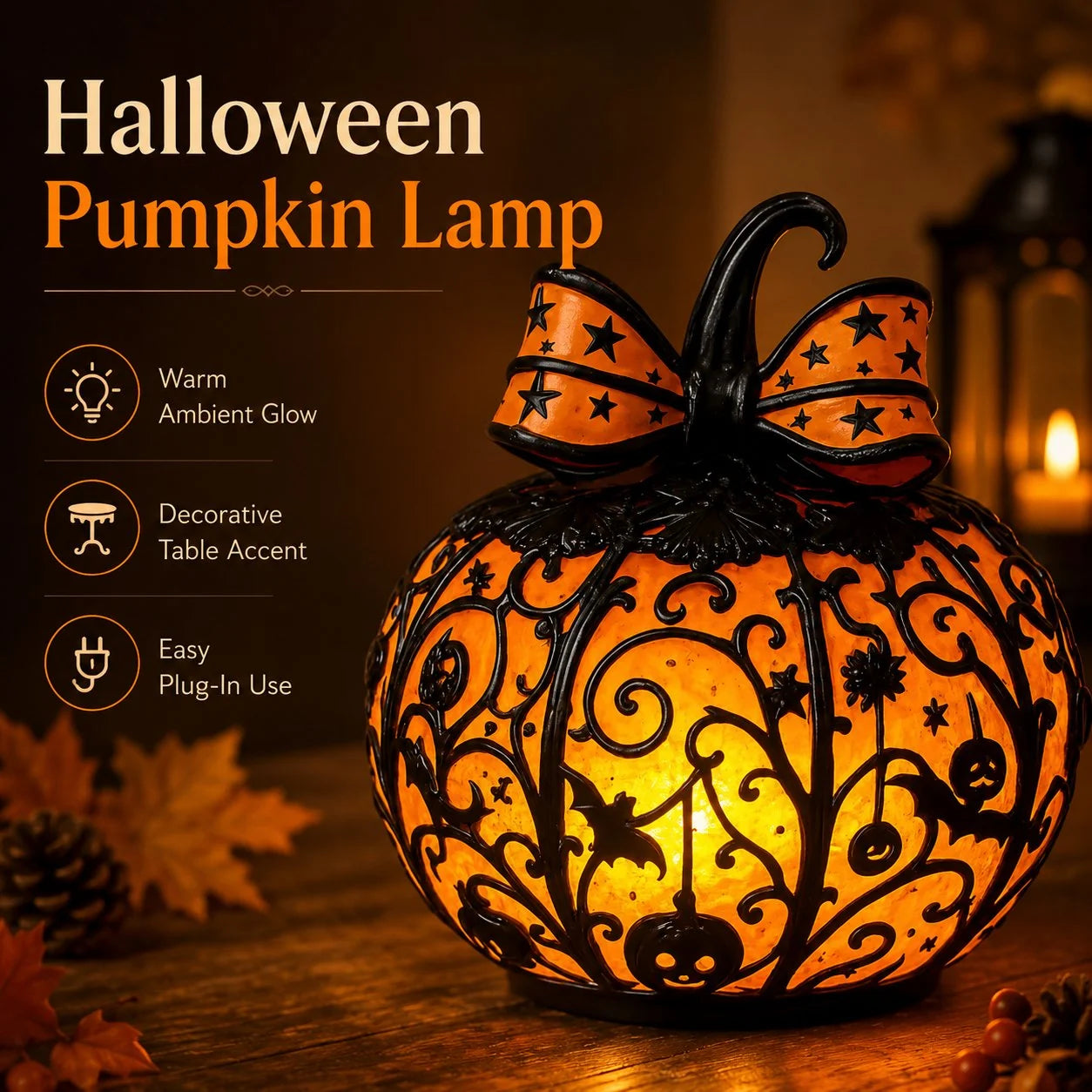 Decorative Light Up Night with Spooky Stained-Glass Style
