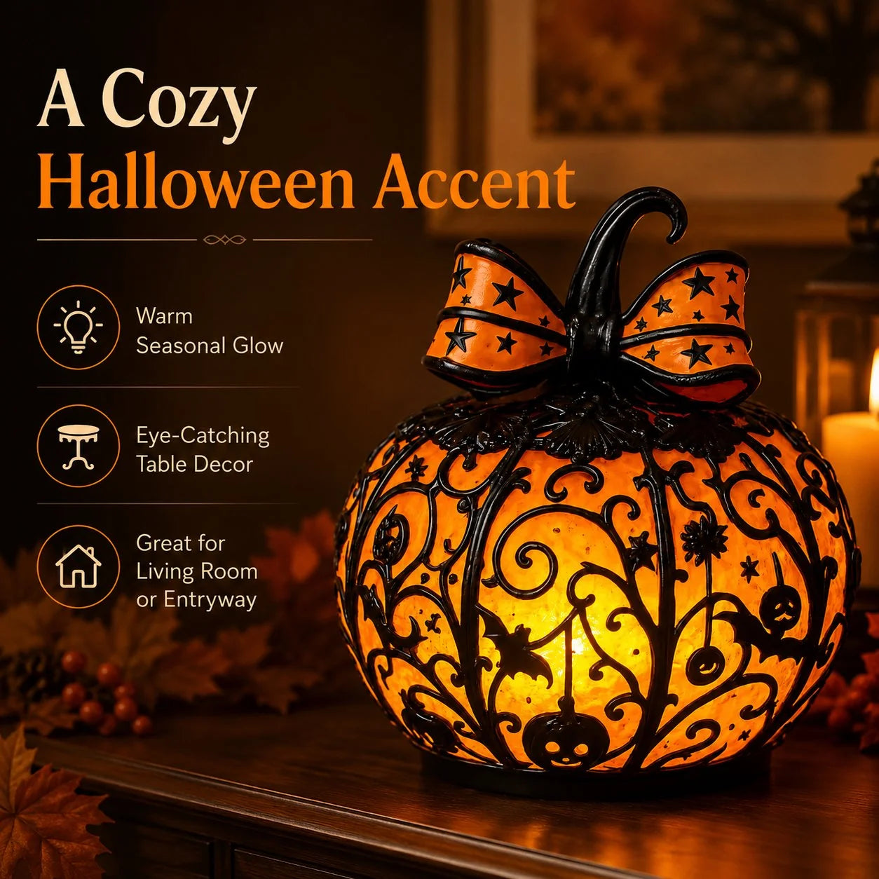 Decorative Light Up Night with Spooky Stained-Glass Style