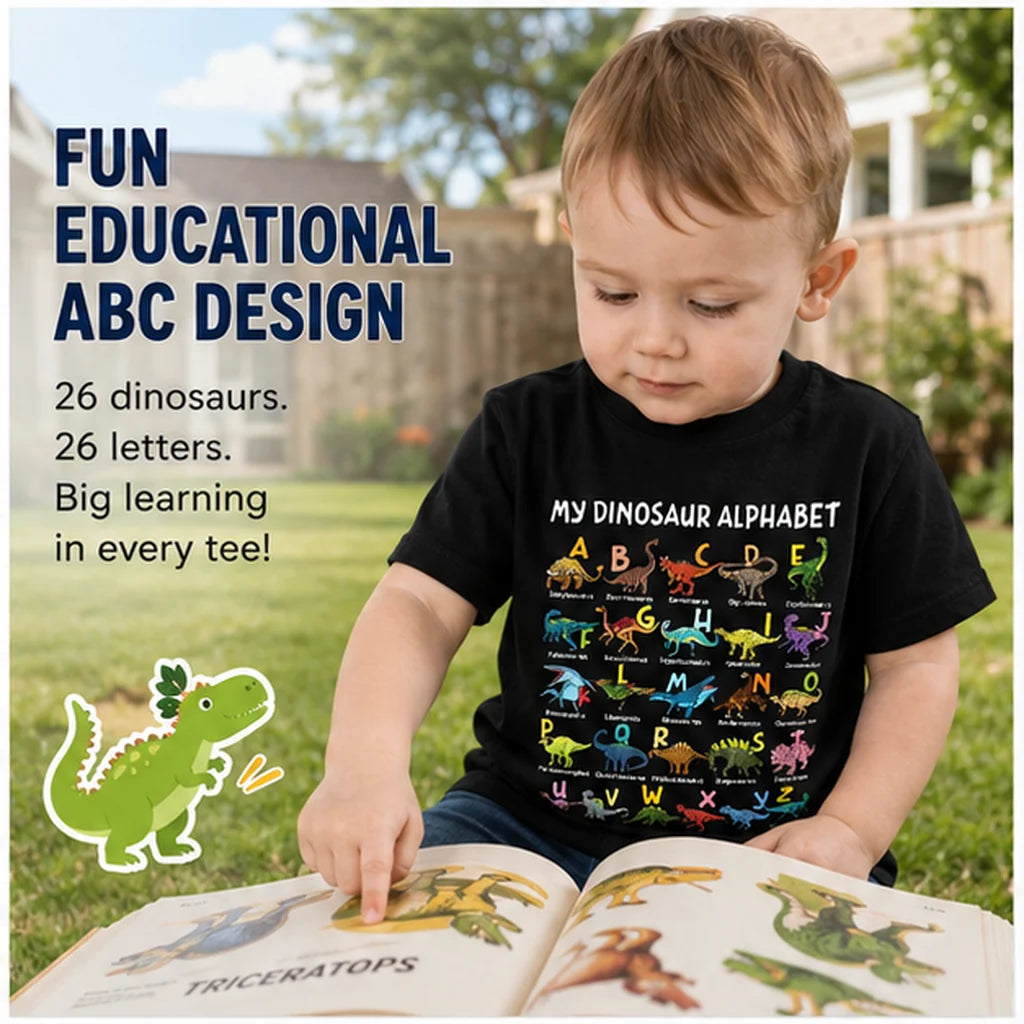 Purpose-Built Kids Dinosaur Alphabet Tee for Everyday Use