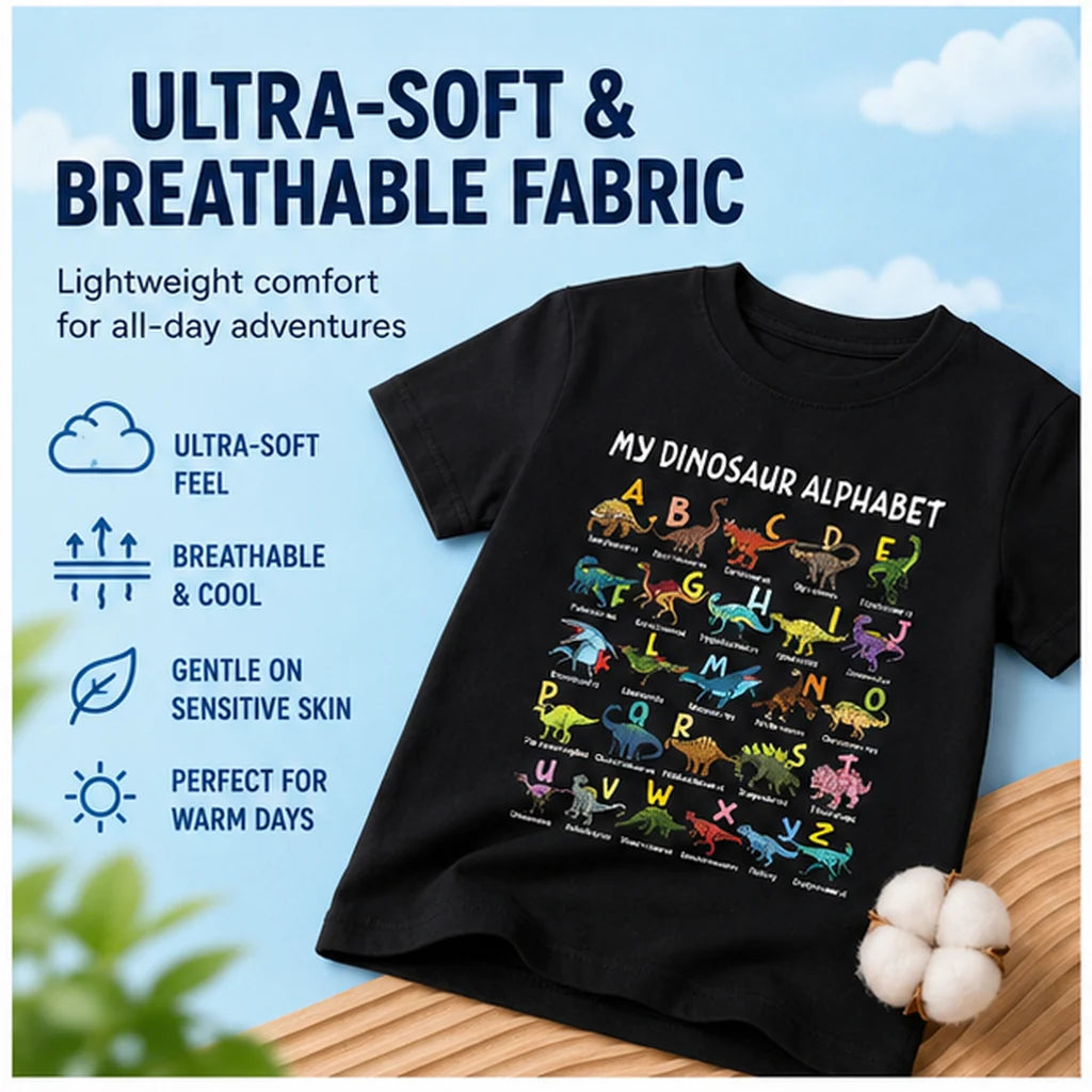 Purpose-Built Kids Dinosaur Alphabet Tee for Everyday Use