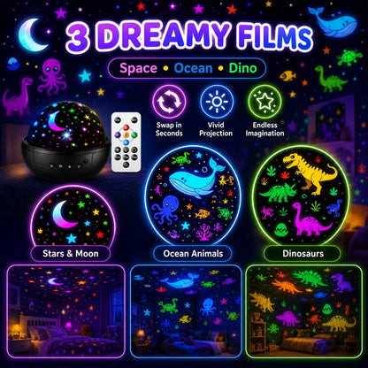 Decorative Kids Star Projector Night Light – 93 Effects, 3 Films