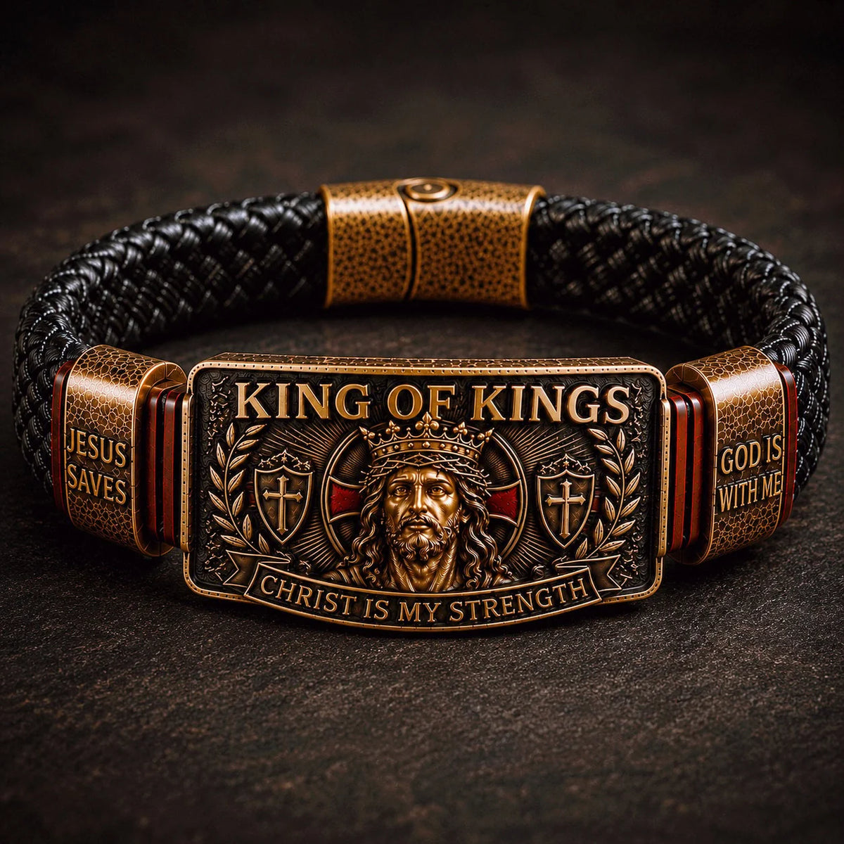 Distinctive King of Kings Faith Bracelet – Adjustable Christian
