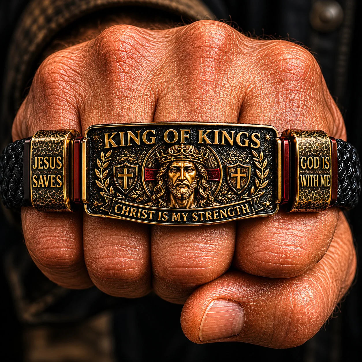 Distinctive King of Kings Faith Bracelet – Adjustable Christian