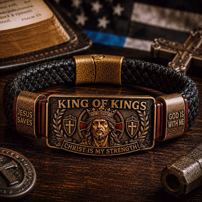 Distinctive King of Kings Faith Bracelet – Adjustable Christian